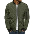 thumbnail image 1 of MAWCLOS Mens Diamond Quilted Jackets Bomber Varsity Winter Fall Chunky Coats Outwear, 1 of 2