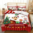 thumbnail image 1 of MAWCLOS Microfiber Soft Quilt Cover Set 3pcs Xmas Bedding Duvet Cover Zipper Christmas Coverlet Set With 2 Pillowcase Style A King, 1 of 1