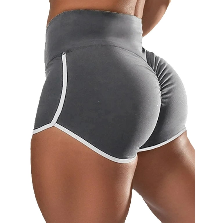 Plus Size Yoga Shorts Women High Waist Workout Shorts Lift Butt