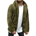 thumbnail image 1 of MAWCLOS Sherpa Fuzzy Fleece Hoodie for Men Oversized Hooded Coats Jacket Sweater Tops Outwear Autumn Winter Button Down Cardigan, 1 of 2