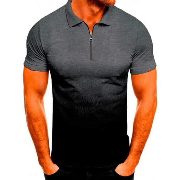 MAWCLOS Slim Fit T-shirts Mens Polo Shirt Short Sleeve Classic Sports Top Casual Workout Sports Tunic Shirt Casual Button Pullover Blouse