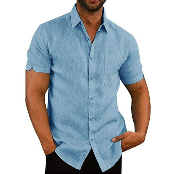 Sexy Dance Summer Shirts For Men's Casual Button Down Shirt Short Sleeve Tops Hawaiian Vacation Shirts Lapel Neck Solid Color Blouse