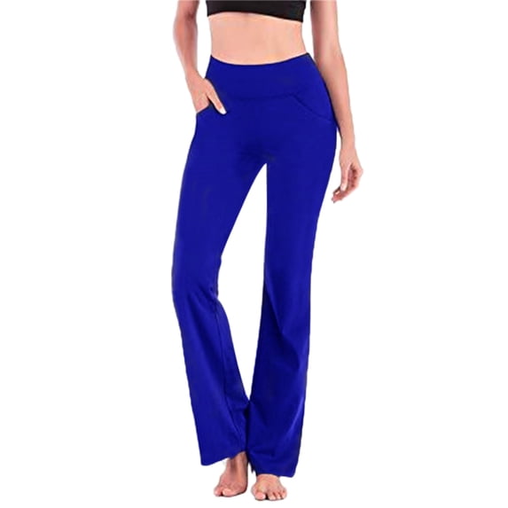 MAWCLOS Woman Bootcut Yoga Pants with Pocket Lady High Waist Stretch Jogging Workout Active Wear Gym Exercise Sweatpant Plus Size
