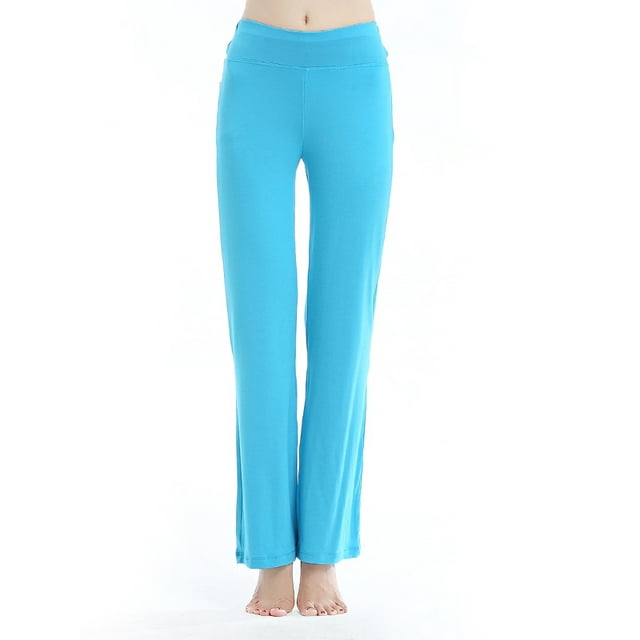 MAWCLOS Women Boot Cut Lounge Pants Comfy Pajama Bottom 4 Way Stretch Plain Sleepwear Soft Straight Leg Pj Bottoms Pants