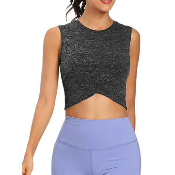 MAWCLOS Women Crop Workout Tank Tops Gym Yoga Running Training Sexy