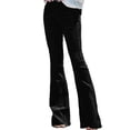 thumbnail image 1 of MAWCLOS Women Fare Bell Bottoms With Pockets Fashion Denim Pants Casual Slim Fit Trousers Solid Color Pockets Jeans Black M, 1 of 5