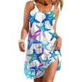 thumbnail image 1 of MAWCLOS Women Swing Midi Dress Hawaiian Daily Wear Sundress Tunic Floral Printed Beach Dresses, 1 of 2