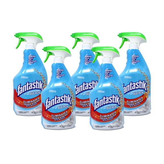 Fantastik All-Purpose Cleaner with Bleach, Fresh Scent, 32 oz Spray Bottle | Bundle of 5