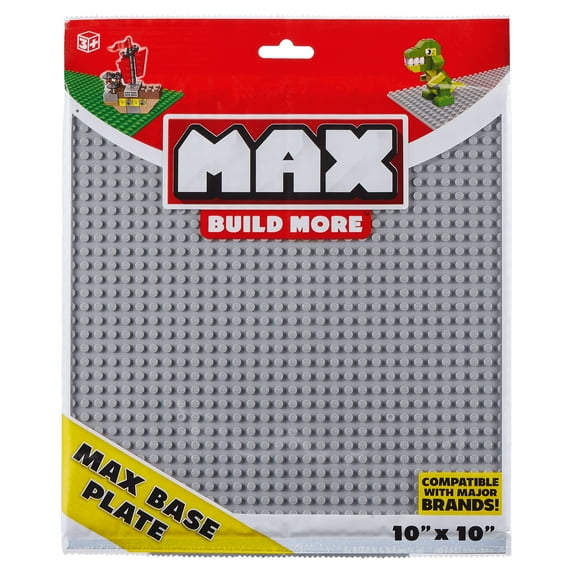 MAX Build More Building Bricks Baseplate 10"x10" - Major Brick Brands Compatible
