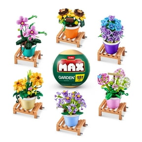MAX BUILD MORE Premium Garden Collection by ZURU - Surprise Blind Unboxing Plastic Building Bricks Set for Kids Ages 8+