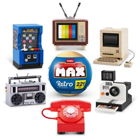 MAX BUILD MORE Premium Retro Collection by ZURU - Surprise Blind Unboxing Plastic Building Bricks Set for Kids Ages 8+