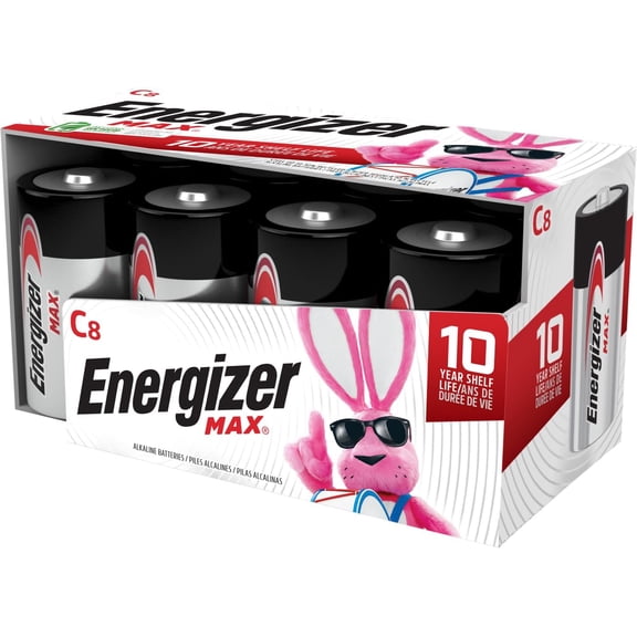 MAX C Batteries, Premium Alkaline Cell Batteries (8 Battery Count)