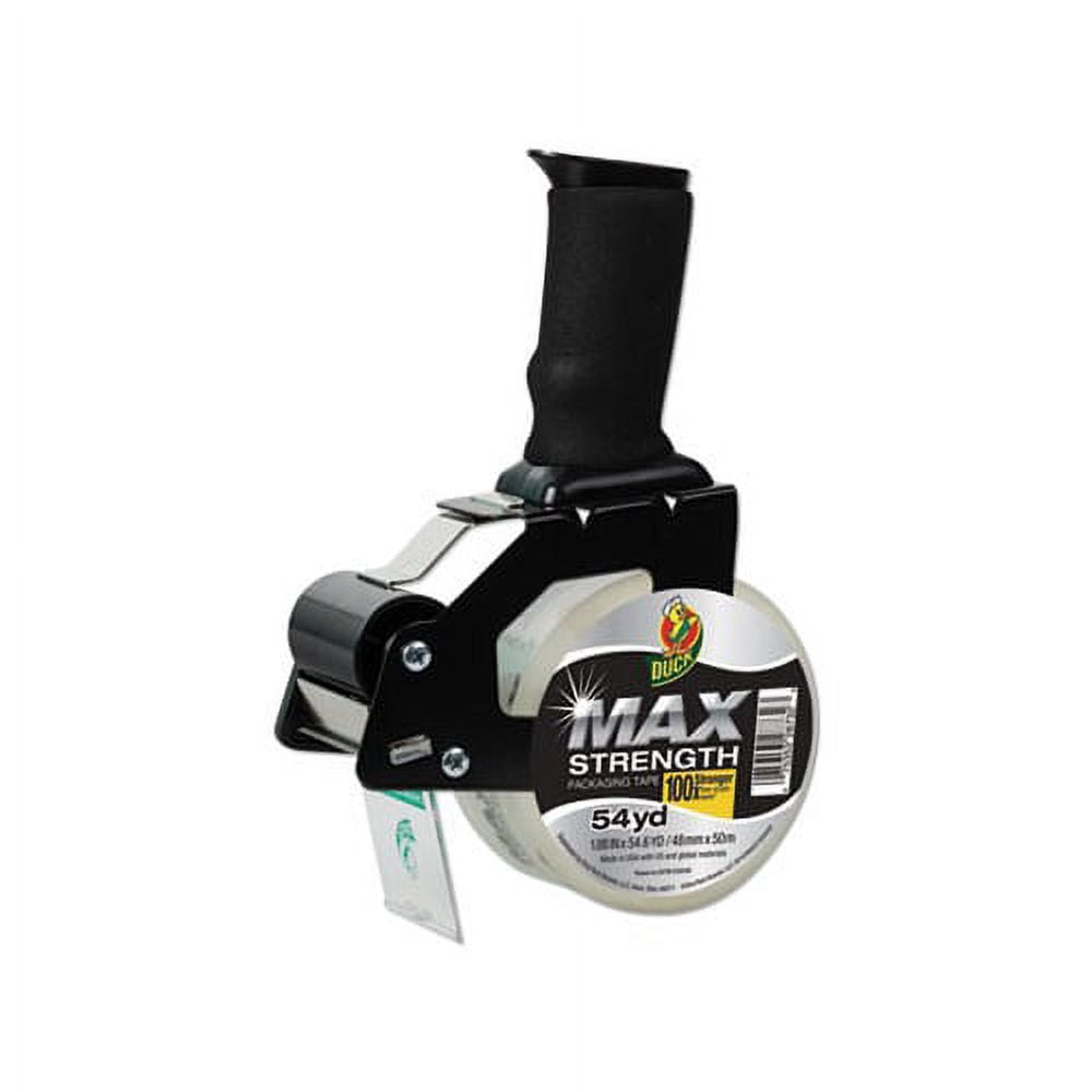 MAX Packaging Tape with Pistol Grip Dispenser 3" Core, 1.88" x 54.6 yds, Crystal Clear