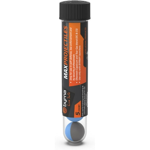 MAX Projectiles - | Maximum Stopping Power OC and CS Non Lethal Pepper Spray & Tear Gas Blend Balls Self Defense Projectile Rounds for Launchers, 0.68 Caliber