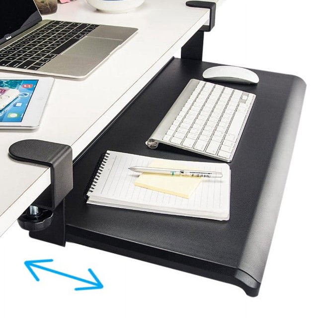 MAX SMART Ergonomic Adjustable Clampon Retractable Keyboard Tray with