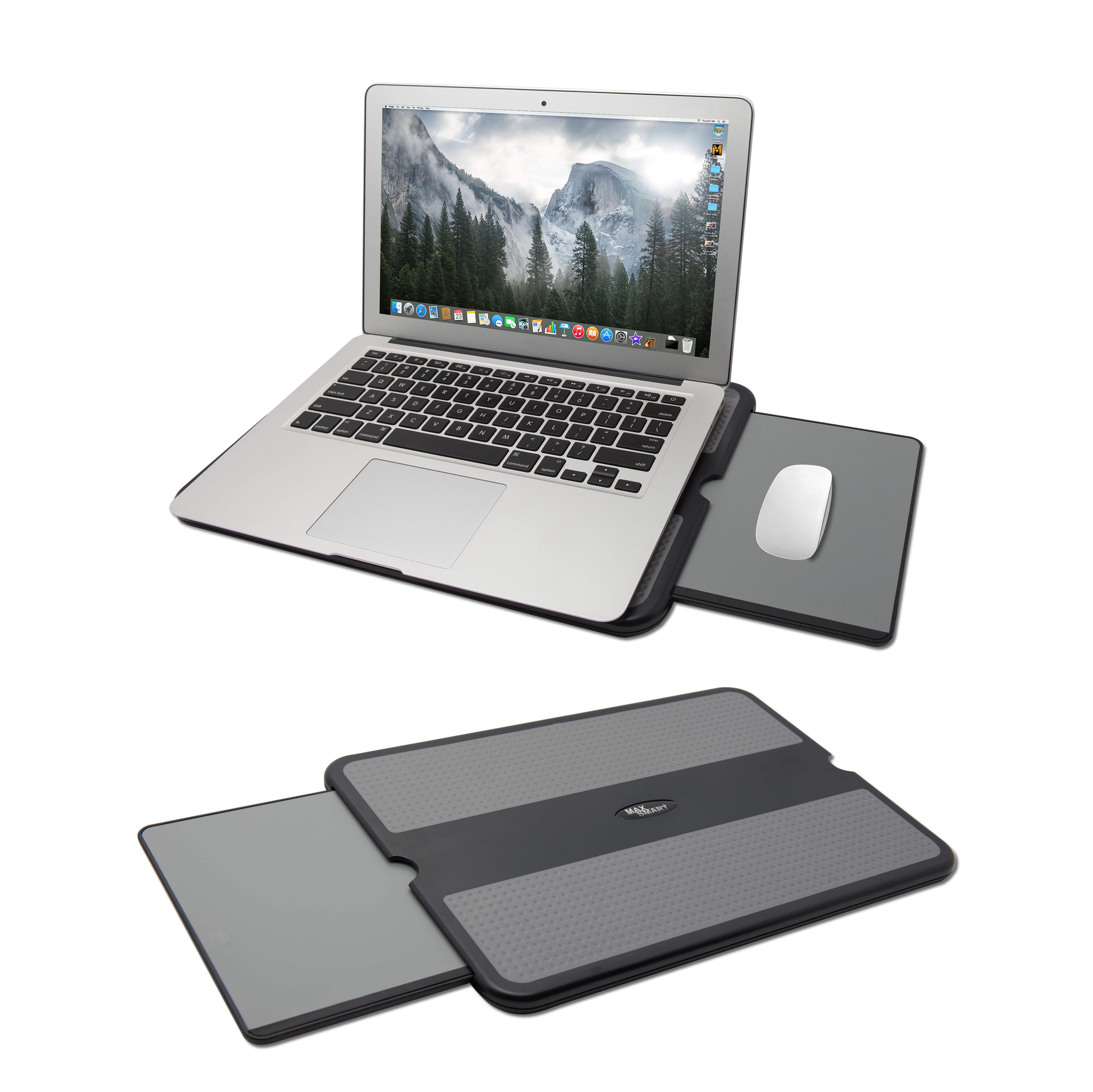 EHO Laptop Lap Pad - Laptop Stand Pad w Retractable Mouse Pad Tray,  Anti-Slip Heat Shield