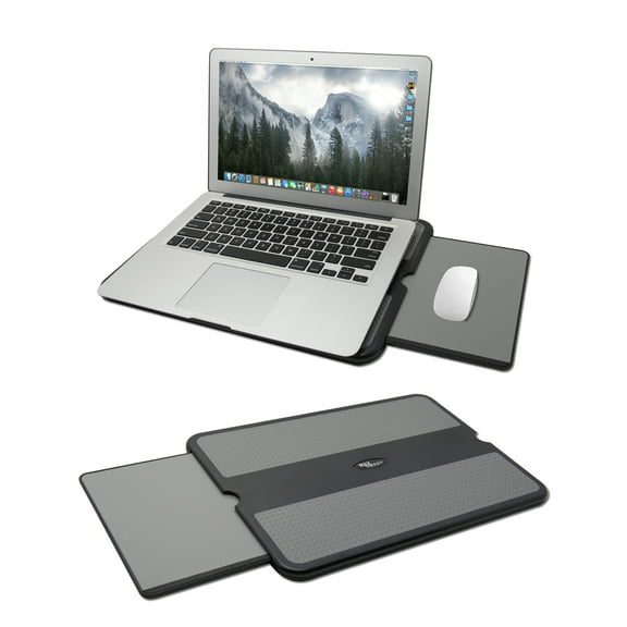 MAX SMART Portable Laptop Lap Desk w Retractable Mouse Pad Tray and Anti-slip Heat Shield
