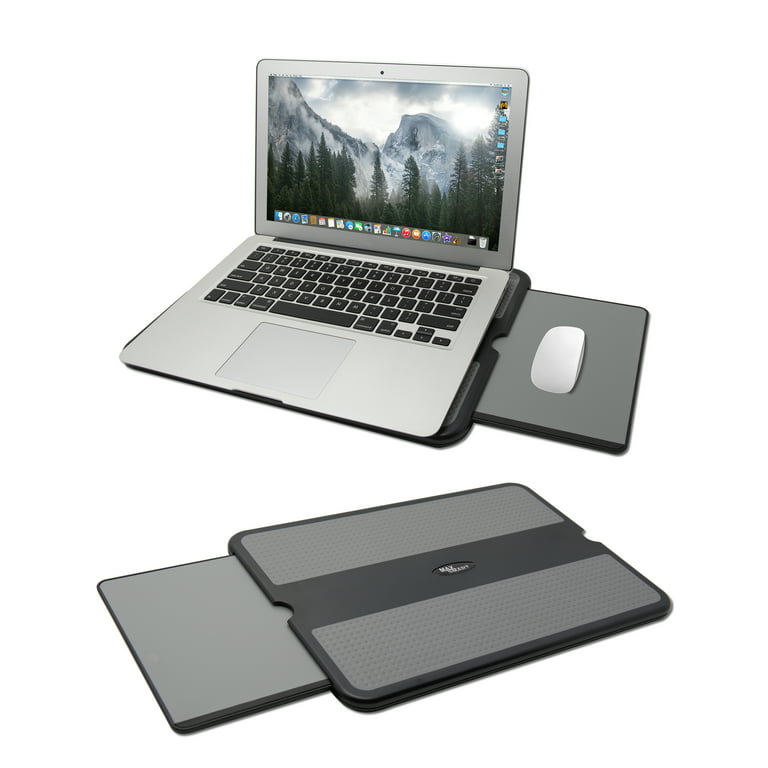 MAX SMART Portable Laptop Lap Desk w Retractable Mouse Pad Tray and  Anti-slip Heat Shield