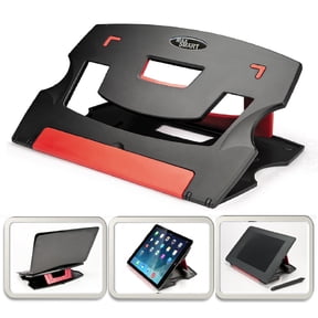 Max Smart Foldable Tablet Drawing Stand, Portable & Adjustable Fits iPad Pro, Wacom and up to 16 Inch Graphics Monitors (Red)