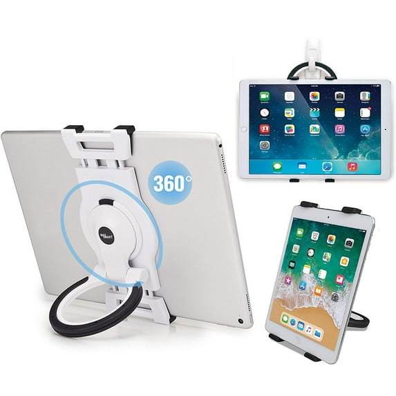 MAX SMART iPad Hand Grip, Tablet Handle, Hand Ring for Reading Writing Drawing (White)