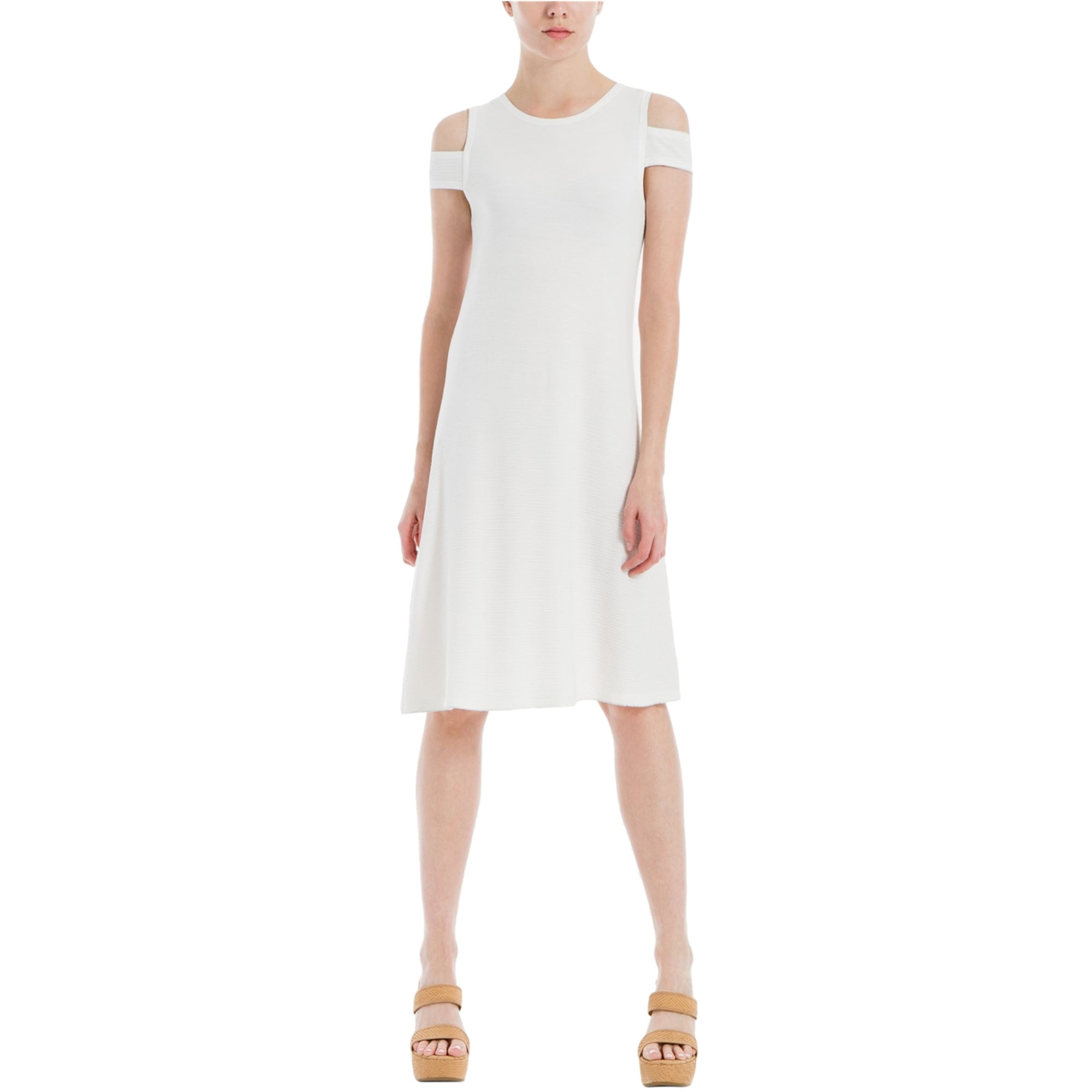 max studio a line dress Max Studio Blue White Yellow Floral Midi Balloon Sleeve V-Neck A-Line Dress XL