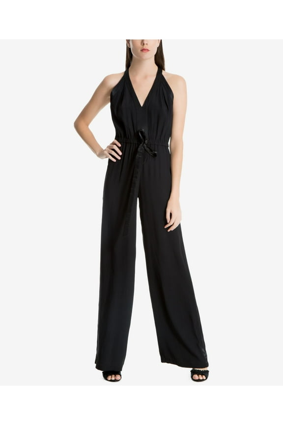 Womens Black Sleeveless V Neck Casual Jumpsuit S