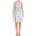 thumbnail image 1 of MAX STUDIO Womens Light Blue Polyester Sleeveless Below The Knee Shift Dress S, 1 of 2