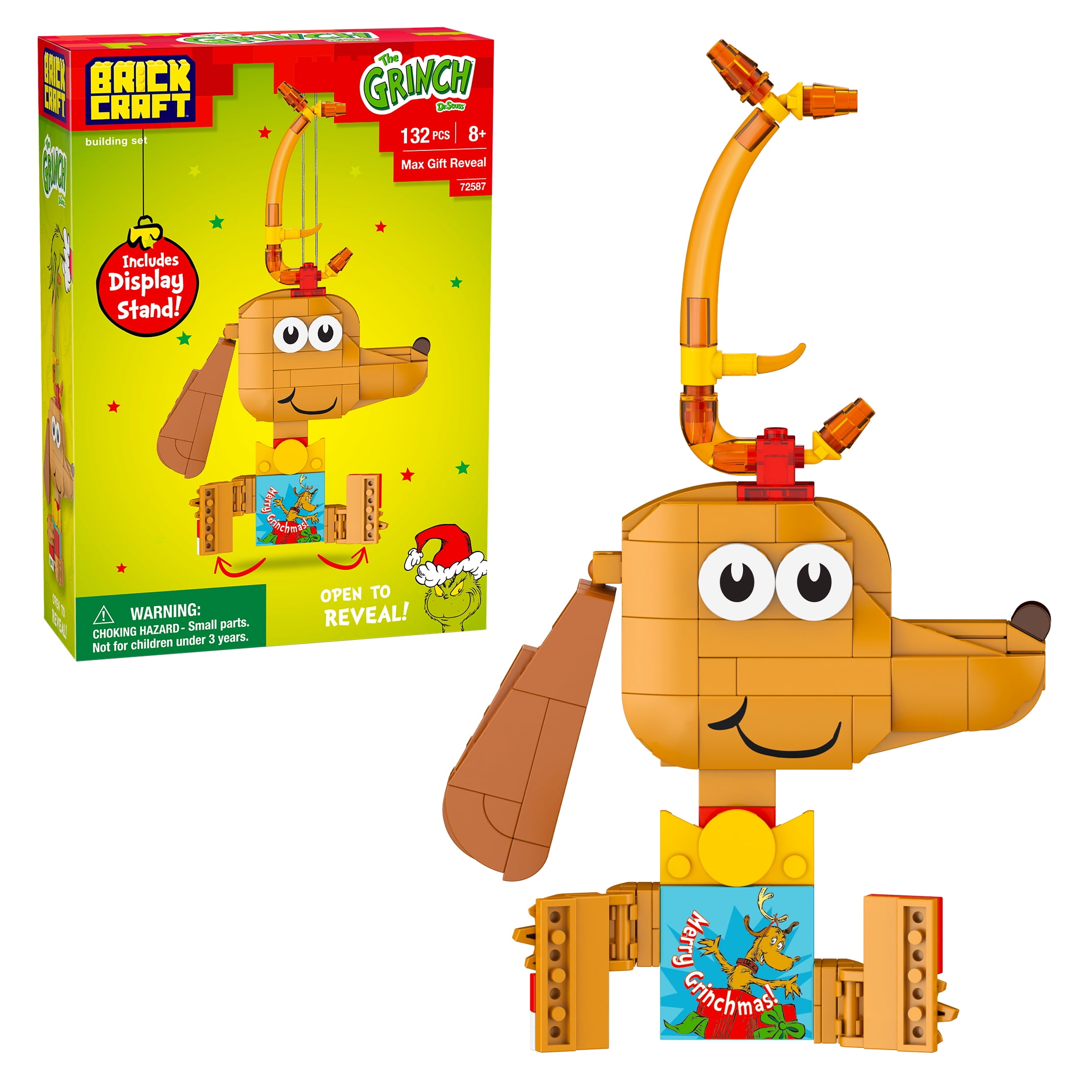 Brickcraft The Grinch Max Gift Reveal Decoration Building Kit (132-Piece Set), Christmas Decoration, Holiday Collectible Brick Toy, Festive Hanging Display