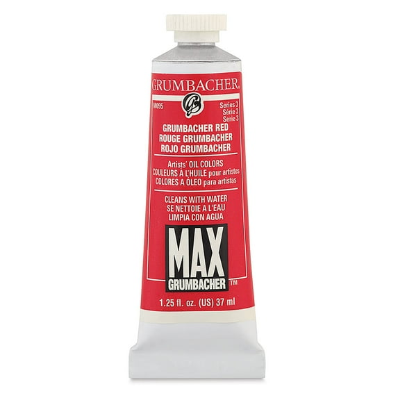 Grumbacher Max Artists' Water Miscible Oil Color - Cadmium-Barium Orange, 37 ml tube