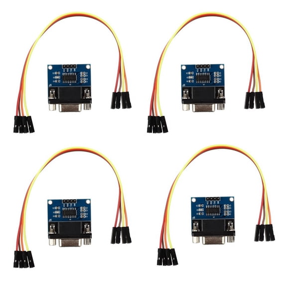 MAX3232 RS232 Serial Port to TTL Converter Module DB9 Connector with 16 Jump Cables,4 x RS232 Serial TO TTL Converter Module 16 x Jumper Wire,as shown