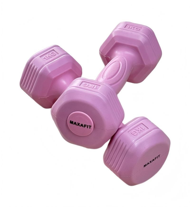 MAXAFIT Set of 2 Dumbbells, Anti-Slip and Anti-Roll Hex Dumbbells in Pair for Strength Training, Resistance Training