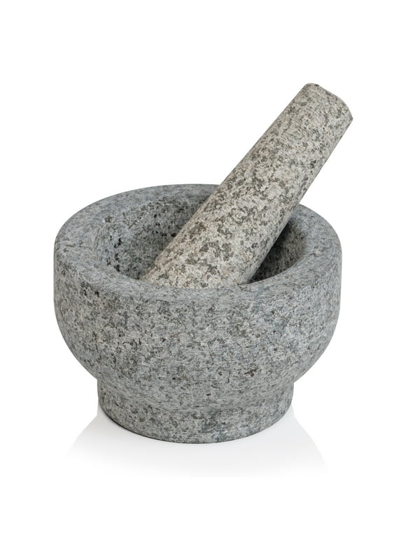 MAXAM  Granite Mortar & Pestle, Gray