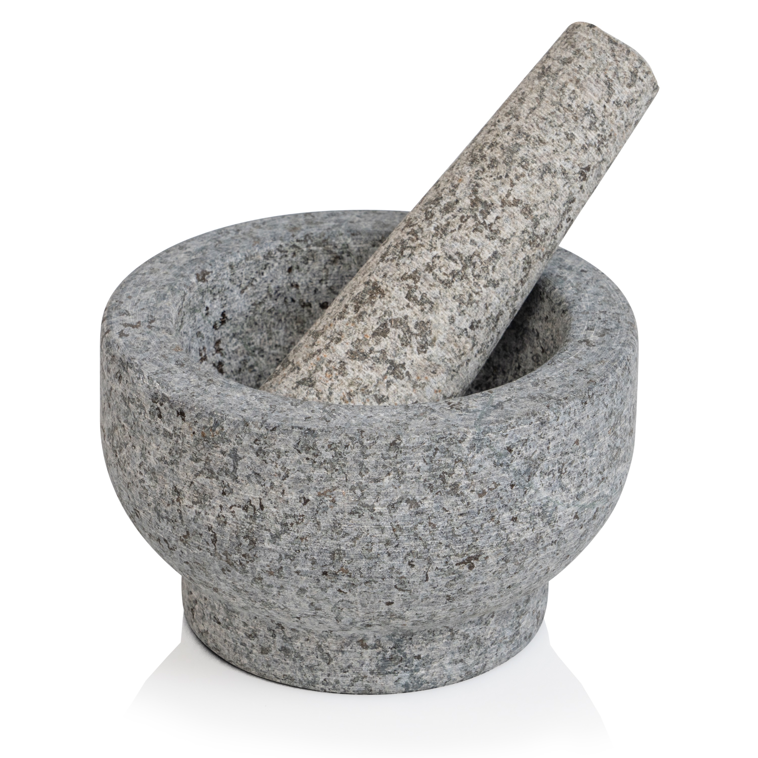 Maxam Stone Granite Mortar Pestle Set Heavy Duty Kitchen Tool Gray 