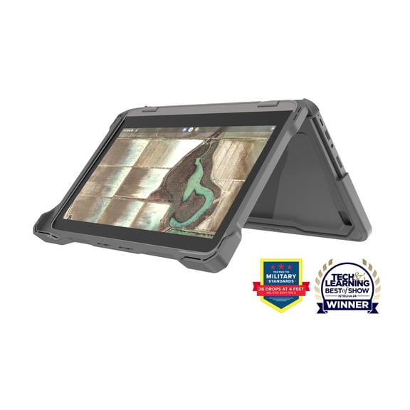 MAXCases Extreme Shell-F Slide Case for Lenovo 300e/500e G3 Chromebook/Windows 11" (Gray/Clear)