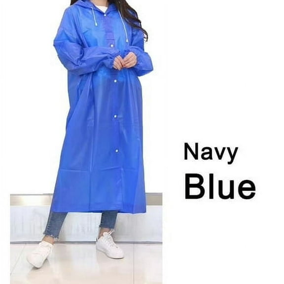 MAXFAVOR Blue Unisex EVA Raincoats Adult Rain Coat Rainwear Poncho Hiking Camping Thickest