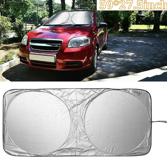 MAXFAVOR Car Sun Shade Windshield 59" x 27.5"Durable Foldable Reflective Block Heat Cover