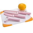 thumbnail image 1 of MAXFAVOR Pink 3Pcs Blade Sharp Ceramic Kitchen Knife Set Chef Knives 4" 6" + Peeler Cutlery +Covers, 1 of 5