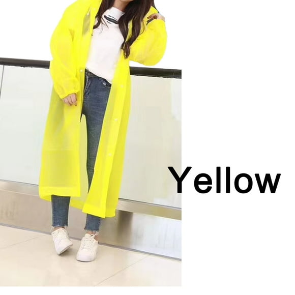 MAXFAVOR Yellow Unisex Raincoat Adult Emergency Rain Coat Poncho Hiking Camping Jacket Men Women