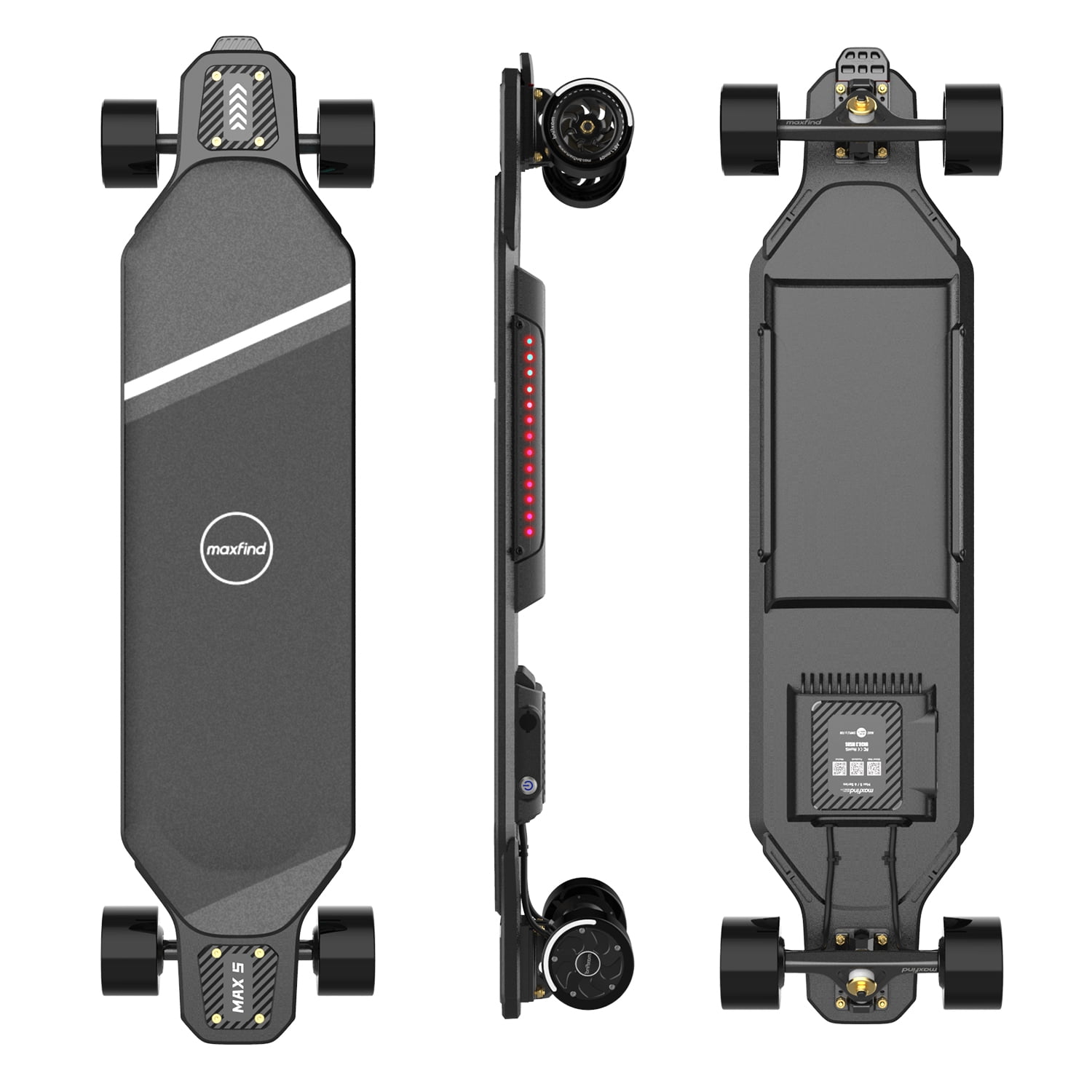 MAXFIND MAX5S Electric Skateboard with Remote, Up to 24 Mph Top Speed, 15 Miles Range, 220 Pounds Max Load, Longboard for Adults and Teens