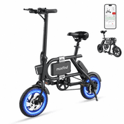 Maxfind Foldable 12" Electric Bike for Adults, Max 37-Mile Range Pedal-Assist,Removable Lithium Battery, Smart App Control,Adult Electric Bicycle for Commute