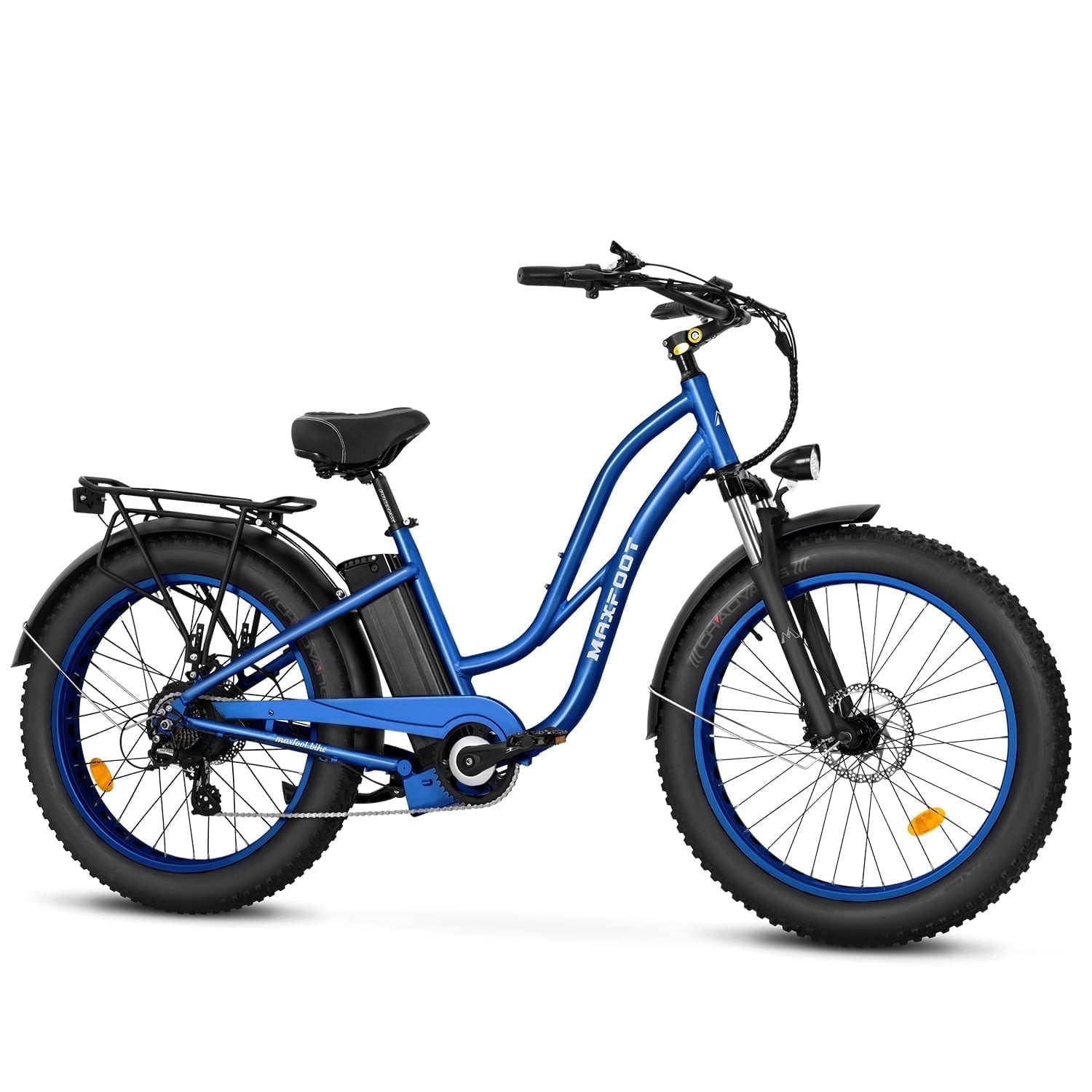 MAXFOOT MF17 Electric Cruiser Bike for Adult, 750W Motor, 85Nm, 45-55 Miles of Range, 48V 13Ah Removable Battery, Step Thru Frame, 26" Fat Tire Electric Bicycle for Women