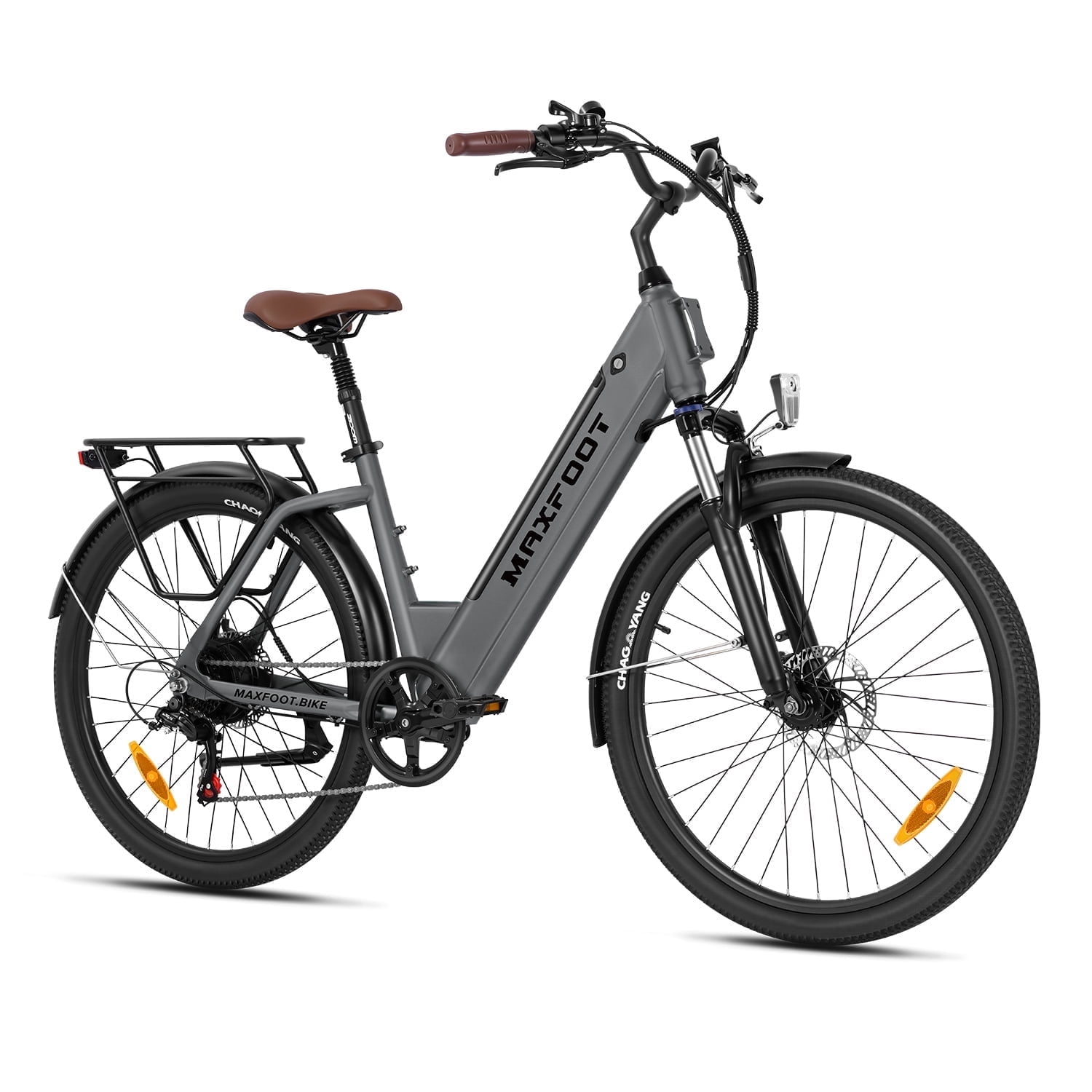 MAXFOOT MF25 Electric Bikes for Adults, 1000W Peak Motor, Up to 70 Miles, 48V 10.4Ah Built-in Battery, 25 MPH Electric Cruiser Bicycle, 26" 7-Speed Ebikes with Suspension