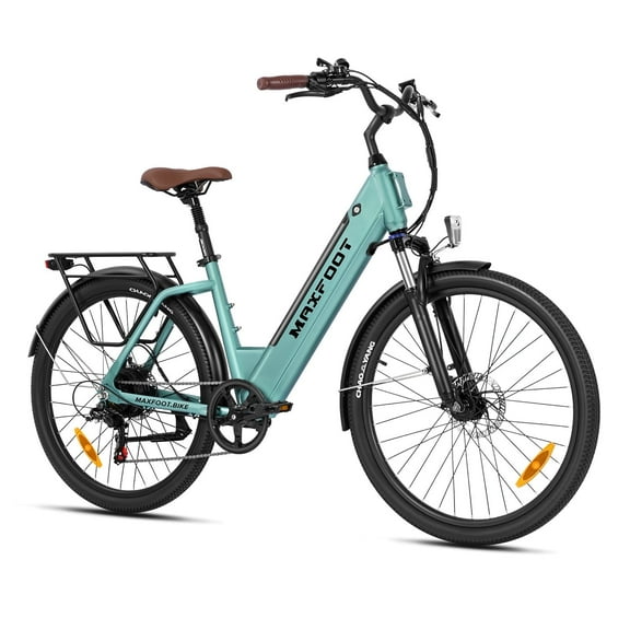 MAXFOOT MF25 Electric Bikes for Adults, 1000W Peak Motor, Up to 70 Miles, 48V 10.4Ah Built-in Battery, 25 MPH Electric Cruiser Bicycle, 26" 7-Speed Ebikes with Suspension