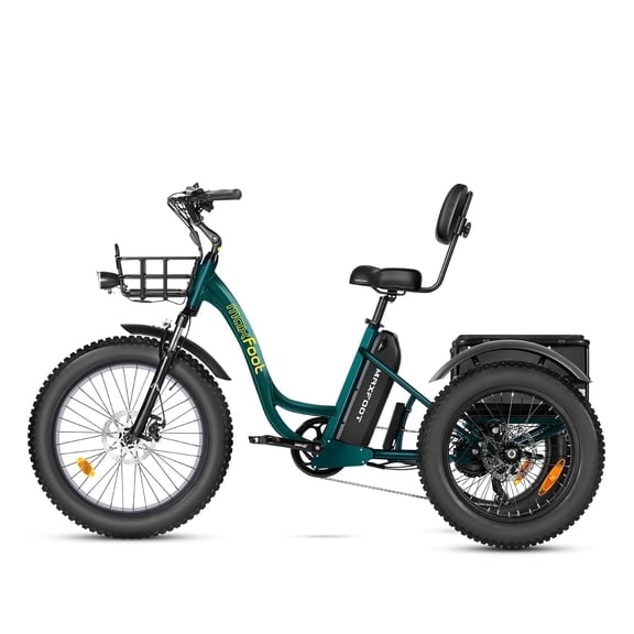 MAXFOOT MF30 Electric Tricycle for Adults, 750W 3 Wheel Electric Bicycle, Suspension Fork, 85Miles 48V 20Ah Fat Tire Electric Trike, Rear Differential