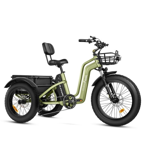 MAXFOOT MF32 Electric Tricycle for Adults, 750W Rear Drive Motor 3 Wheel Electric Bicycle with Suspension Fork, 85 Miles, 48V 20Ah UL Certified Battery, Fat Tire Electric Trike with Rear Differential