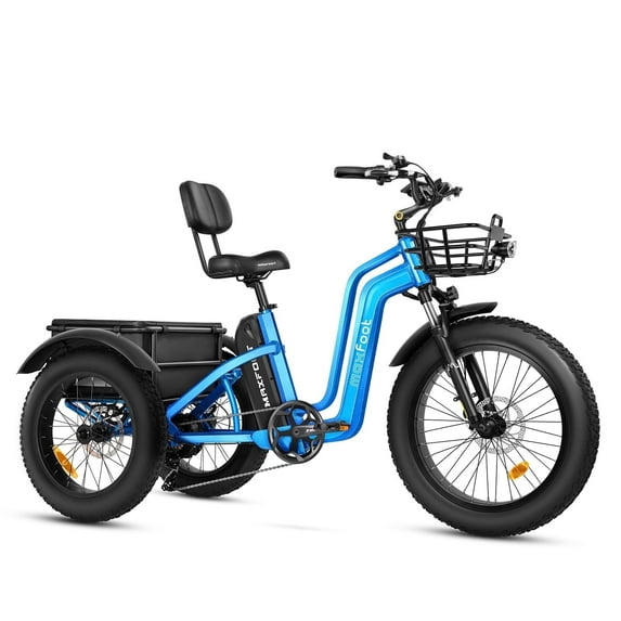 MAXFOOT MF32 Electric Tricycle for Adults, 750W Rear Drive Motor 3 Wheel Electric Bicycle with Suspension Fork, 85 Miles, 48V 20Ah UL Certified Battery, Fat Tire Electric Trike with Rear Differential