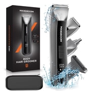 Manscape Dual-Speed 3 In 1 Body & Pubic Hair Trimmer for Men, IPX7 Waterproof Ball & Groin Shaver with LED Light, Electric Razor with Travel Pouch & USB Rechargeable, Gifts for Dad Husband Boyfriend