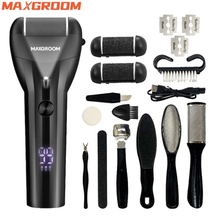 MAXGROOM Electric Foot Callus Remover,Rechargeable & Portable 18-in-1 Foot File Pedicure Tools