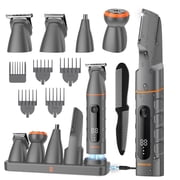 MAXGROOM Manscape All-in-One Body & Pubic Hair Trimmer for Men, V-Shaped No-Nick Groin & Ball Shaver, Waterproof Mens Electric Grooming Kit with Charging Dock, LED Display, Gift for Husband Father