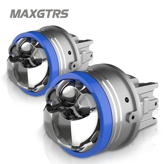 MAXGTRS 3 inch Bi-led Fog Lights Triple Lens Projector 3-color Spotlight 150W 30000LM Universal Fog Lamp